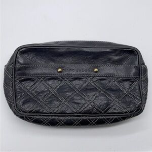 Marc Jacobs Black Quilted Leather Clutch Cosmetic Makeup Bag Vintage